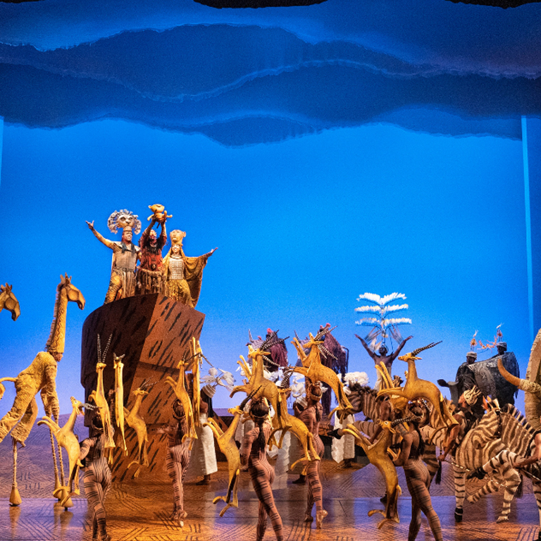 Broadway performance of the Lion King Musical.