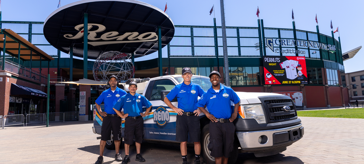 Reno Ambassadors in front of the Greater Nevada Field home of the Reno Aces