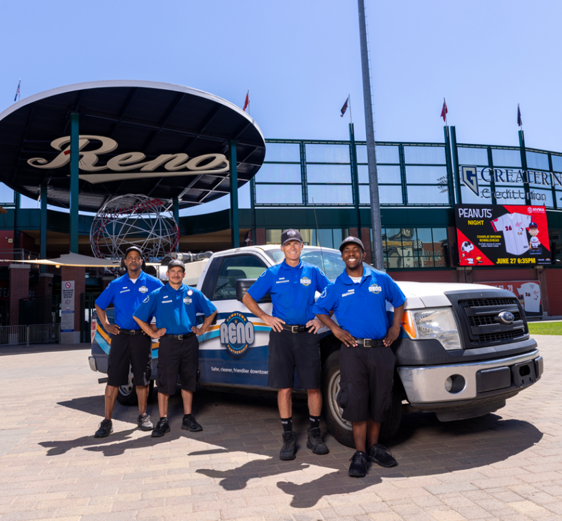 Reno Ambassadors in front of the Greater Nevada Field home of the Reno Aces